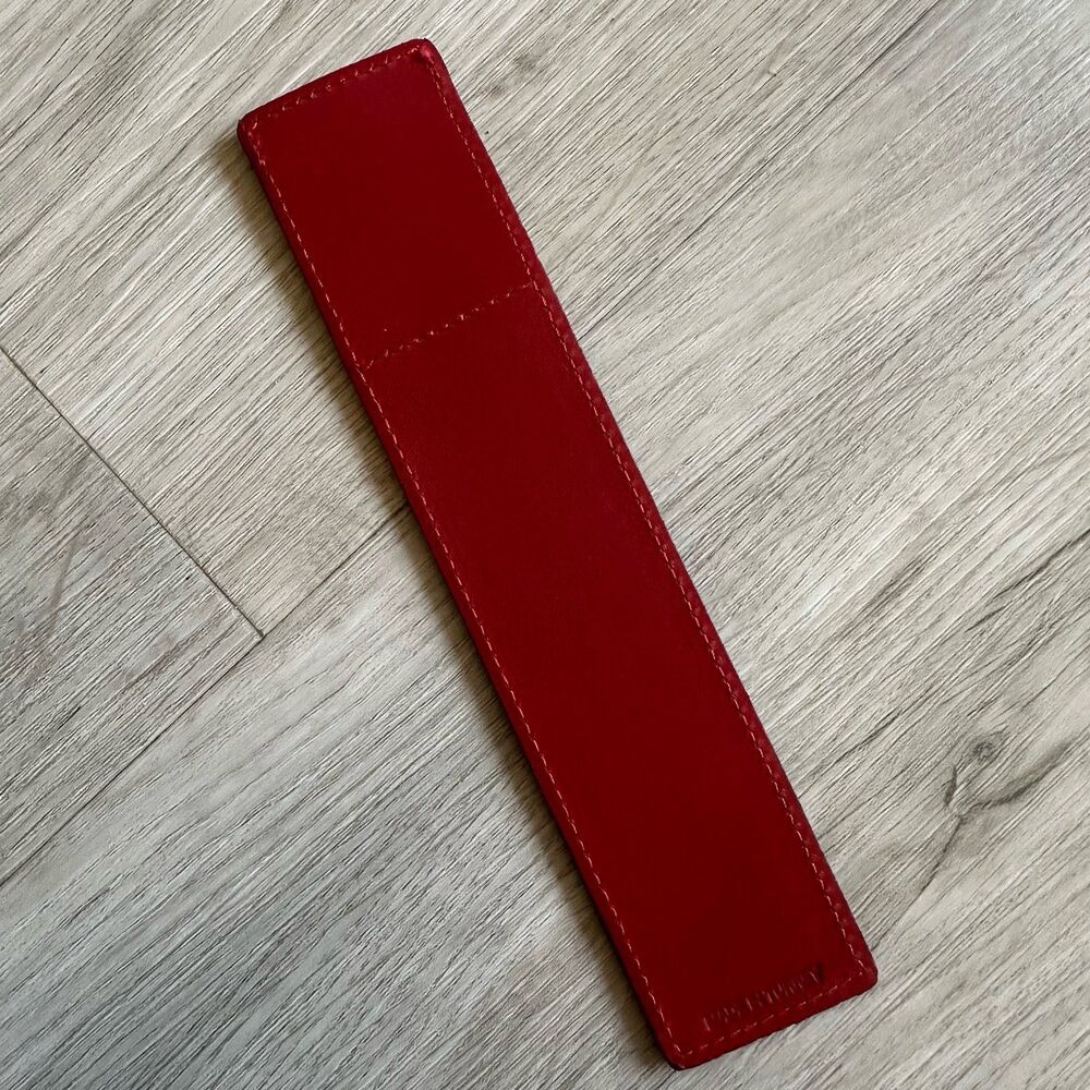 Coach Black & Red Leather 7” Bookmark With Photo Slot Made In Turkey - Picture 6 of 8